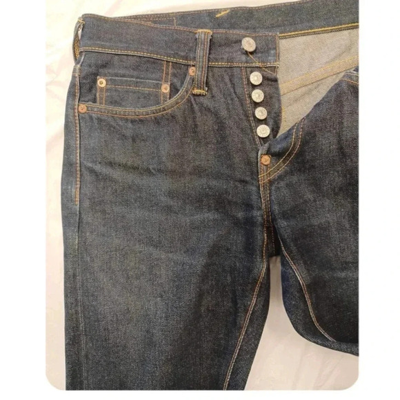 Evisu Heritage Osaka Japan Dark Wash Button Fly Jeans Size 28 - Picture 5 of 10